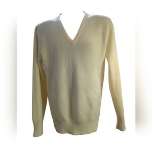 Vintage Christian Dior pale yellow V neck sweater XL.